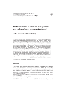 Moderate impact of ERPS on management accounting