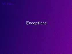 Exceptions and Program Correctness