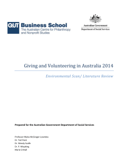 Giving and Volunteering in Australia 2014