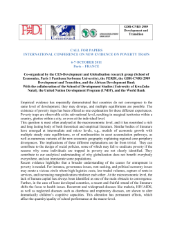 GDR-CNRS 2989 Development and Transition CALL FOR PAPERS