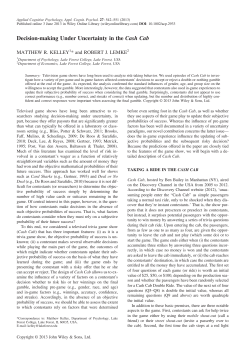 Decisionmaking Under Uncertainty in the Cash Cab