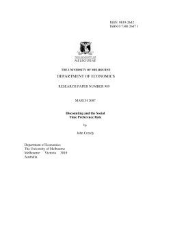 department of economics - University of Melbourne