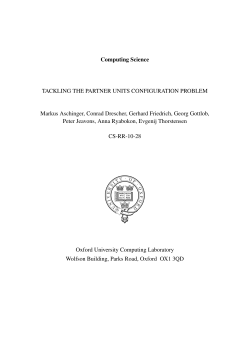 of Tackling the Partner Units Configuration Problem