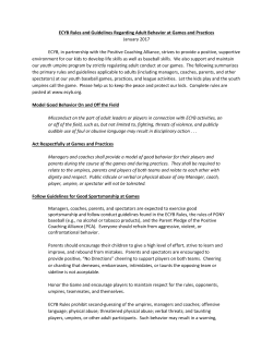 ECYB Rules and Guidelines Regarding Adult Behavior at Games