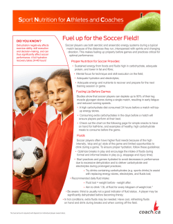 Fuel up for the Soccer Field! Sport Nutrition for Athletes and Coaches