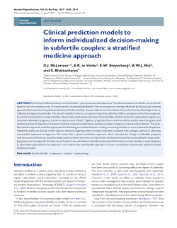 Clinical prediction models to inform individualized decision