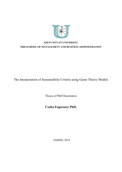 The Interpretation of Sustainability Criteria using Game