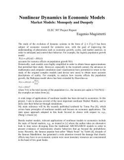 Nonlinear Dynamics in Economic Models