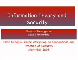 Information Theory and Security