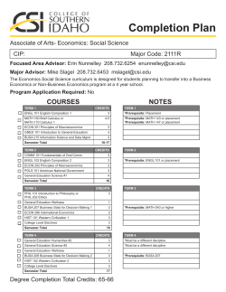 Economics - College of Southern Idaho