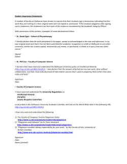 Student Awareness Statements A number of faculty at Dalhousie