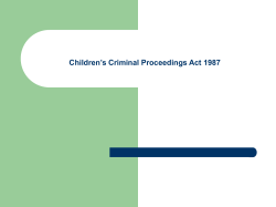 Children`s Criminal Proceedings Act 1987