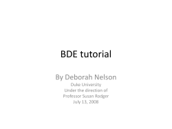 BDE tutorial - Duke University