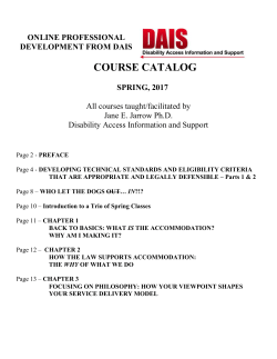 2017 Spring Catalog Word Document - Disability Access Information