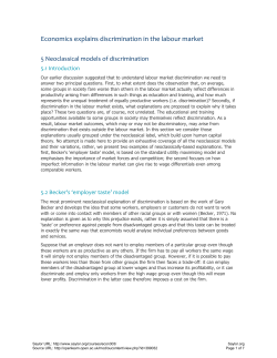 Economics explains discrimination in the labour market
