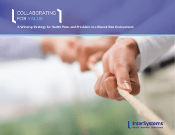 A Winning Strategy for Health Plans and Providers in