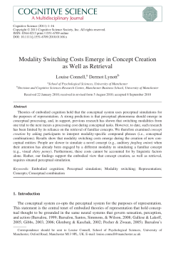 Modality Switching Costs Emerge in Concept Creation as Well as