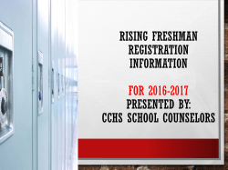 Rising Freshman Parent Orientation Presented By