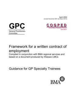 Contract for GP trainees