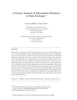 A Formal Analysis of Information Disclosure in