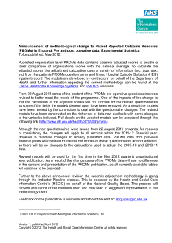 Patient Reported Outcome Measures (PROMs) in England