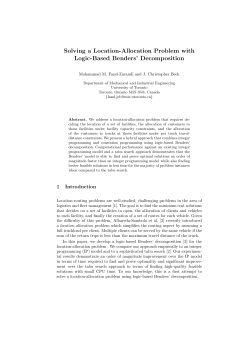 Solving a Location-Allocation Problem with Logic