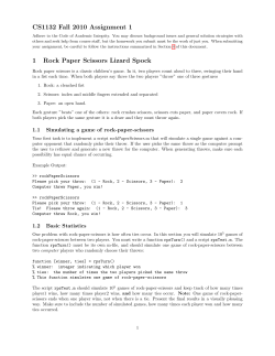 CS1132 Fall 2010 Assignment 1 1 Rock Paper Scissors Lizard Spock