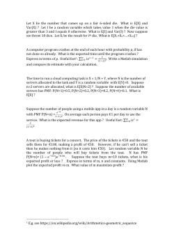 Let X be the number that comes up on a fair 6