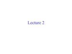 Second Lecture