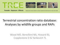 Terrestrial concentration ratio database: Analyses by wildlife groups