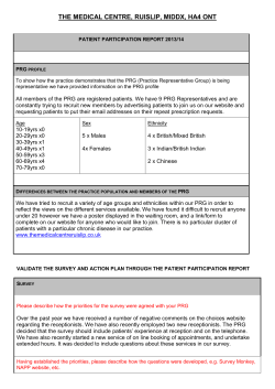 Practice Report 2013/14 - The Medical Centre, Ruislip