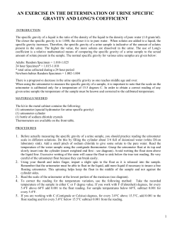 an exercise in the determination of urine specific