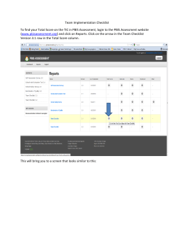 Team Implementation Checklist To find your Total Score on the TIC