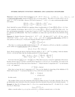 inverse/implicit function theorem and lagrange multipliers