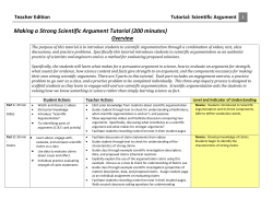 Making a Strong Scientific Argument Tutorial- Two Pagers