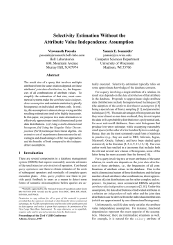 Selectivity Estimation Without the Attribute Value