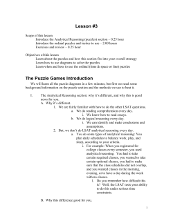 Lesson #3 The Puzzle Games Introduction