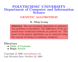 genetic algorithms. - Computer Science and Engineering
