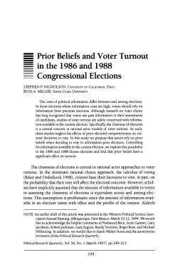 Prior Beliefs and Voter Turnout in the 1986 and 1988 Congressional
