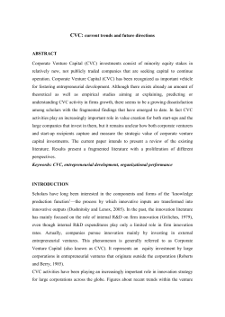 CVC: current trends and future directions ABSTRACT Corporate
