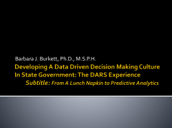 Developing A Data Driven Decision Making Culture In State