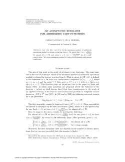 ON ASYMPTOTIC ESTIMATES FOR ARITHMETIC COST