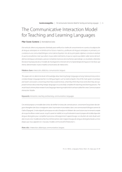The Communicative Interaction Model for Teaching and Learning