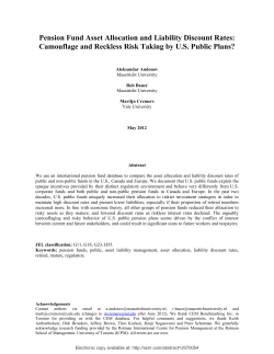 Pension Fund Asset Allocation and Liability Discount Rates