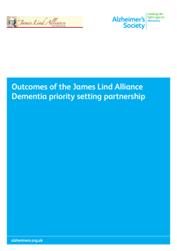 Outcomes of the James Lind Alliance priority setting partnership