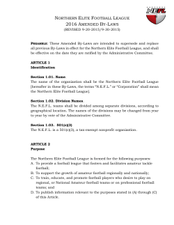 northern elite football league 2016 amended by-laws