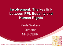 Involvement: The key link between PPI, Equality and Human Rights
