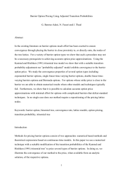 1 Barrier Option Pricing Using Adjusted Transition Probabilities G