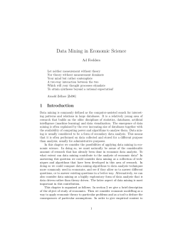 Data Mining in Economic Science
