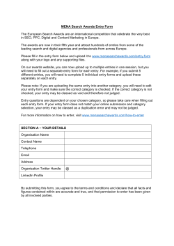 Entry Form - MENA Search Awards